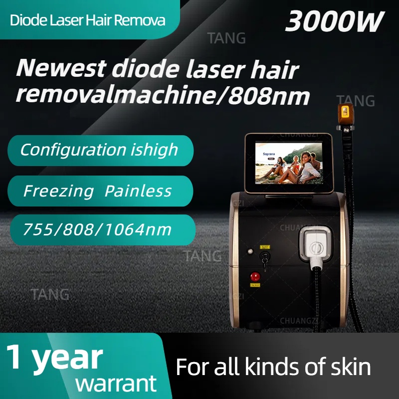 2025 Best Permanent depilation machine remove hair laser 808nm diode laser hair removal machine 755 808 1064nm 3 wavelengths hair removal laser