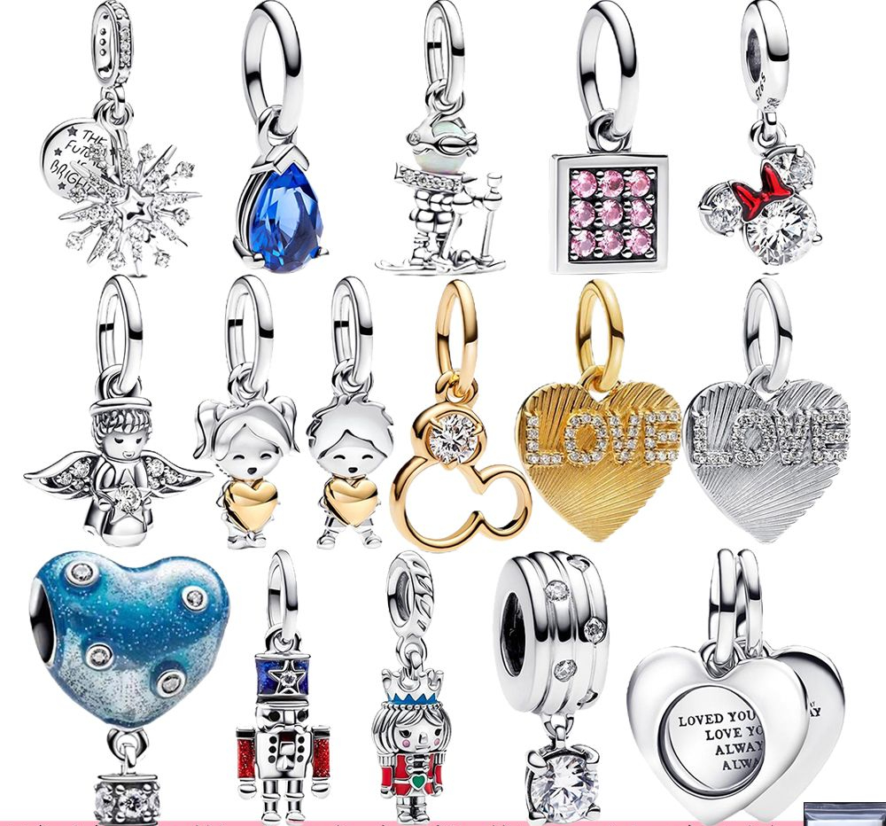 New S925 Sterling Silver Bracelet Snake Bone Chain New Love Pendant Diy Accessories Beaded Loose Beads