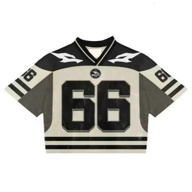 European and American trendy mens Tshirts mesh shortsleeved quickdrying football jerseys retro streetwear Vneck loose tops 250610