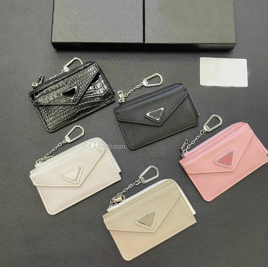 Keychains Lanyards Luxury Weaving Designer Wallets Bag Keychain Ring Key Pouch Coin Purse Leather Credit Card Holder Women Men Small Zipper Purses Wallet gift