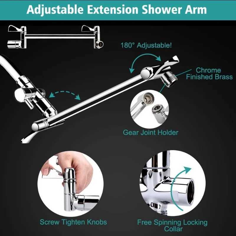 Shower Head 8 Inch High Pressure Rainfall Shower Head/Handheld Shower Combo with 11 Inch Extension Arm X250612