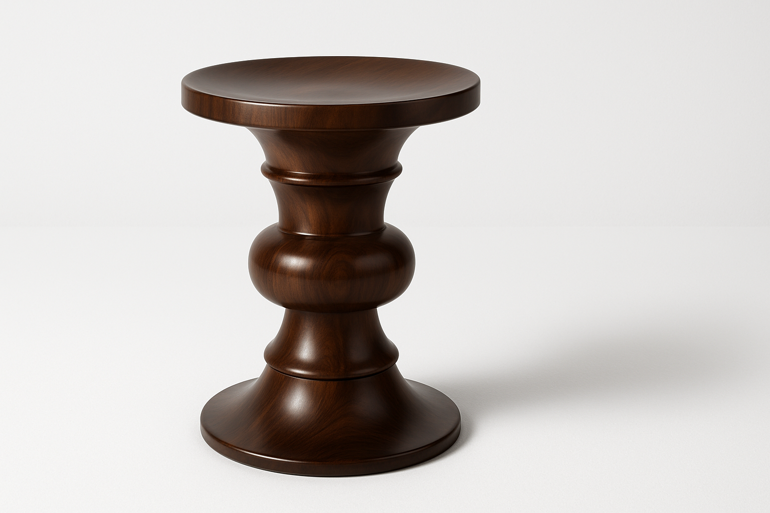 Modern Design Home Furniture Three Shape Soild Wood Walnut Stool