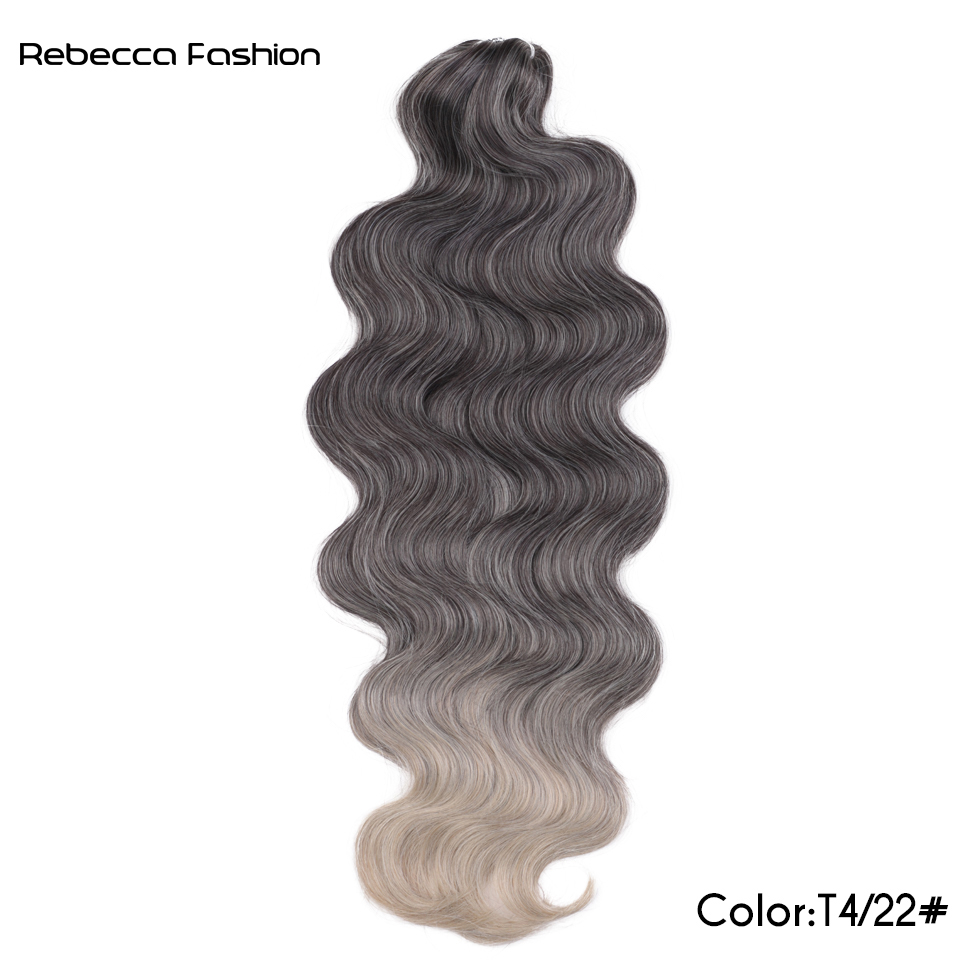 Magic Body Wave Crochet 24Inch Soft Long Synthetic Goddess Braids Natural Wavy Ombre Blonde Hair Extensions