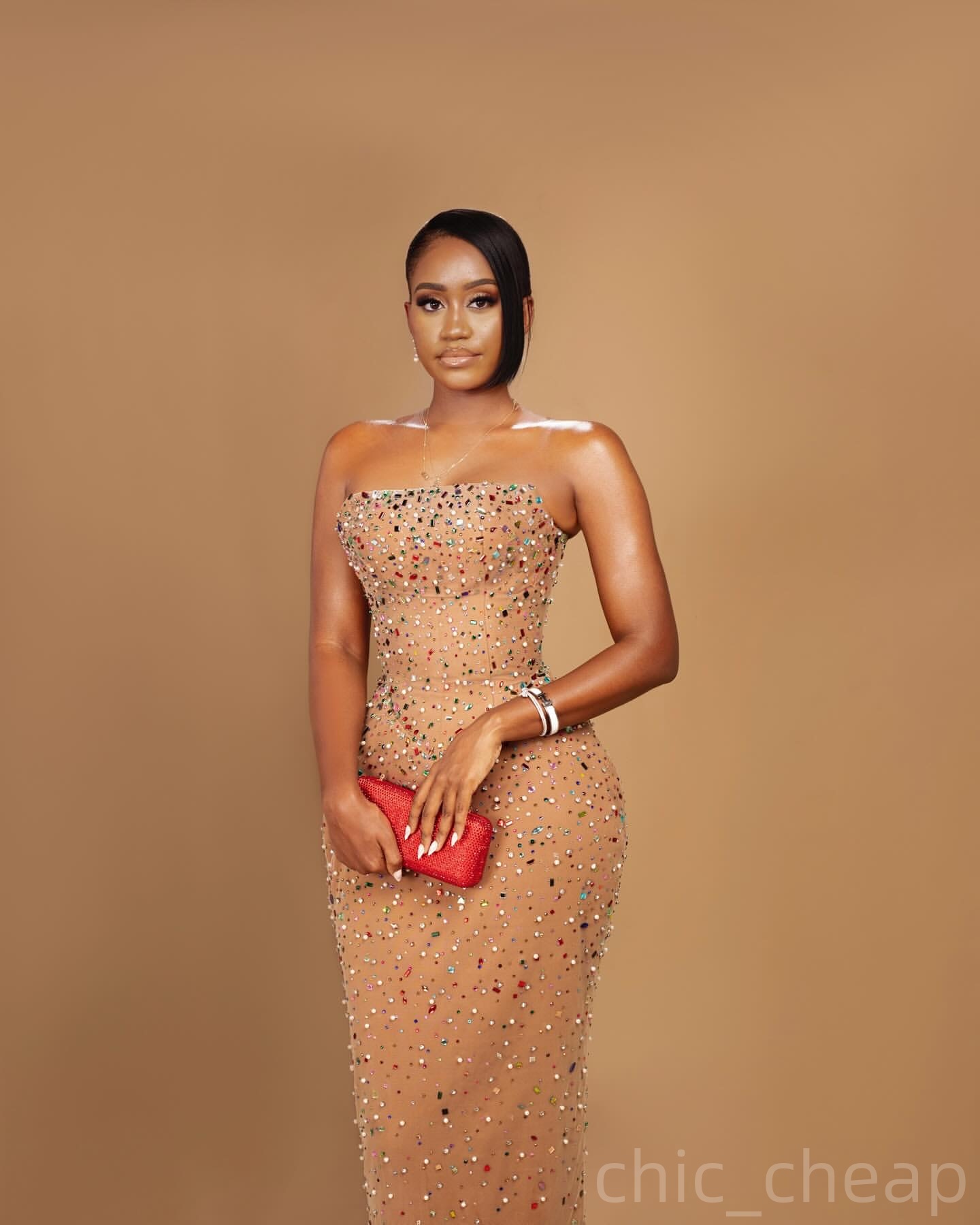 Champagne Sheath Prom Dresses 2025 Illusion Beaded Crystals Luxurious Evening Formal Party Second Birthday Engagement Gowns Plus Size Dress For Specia