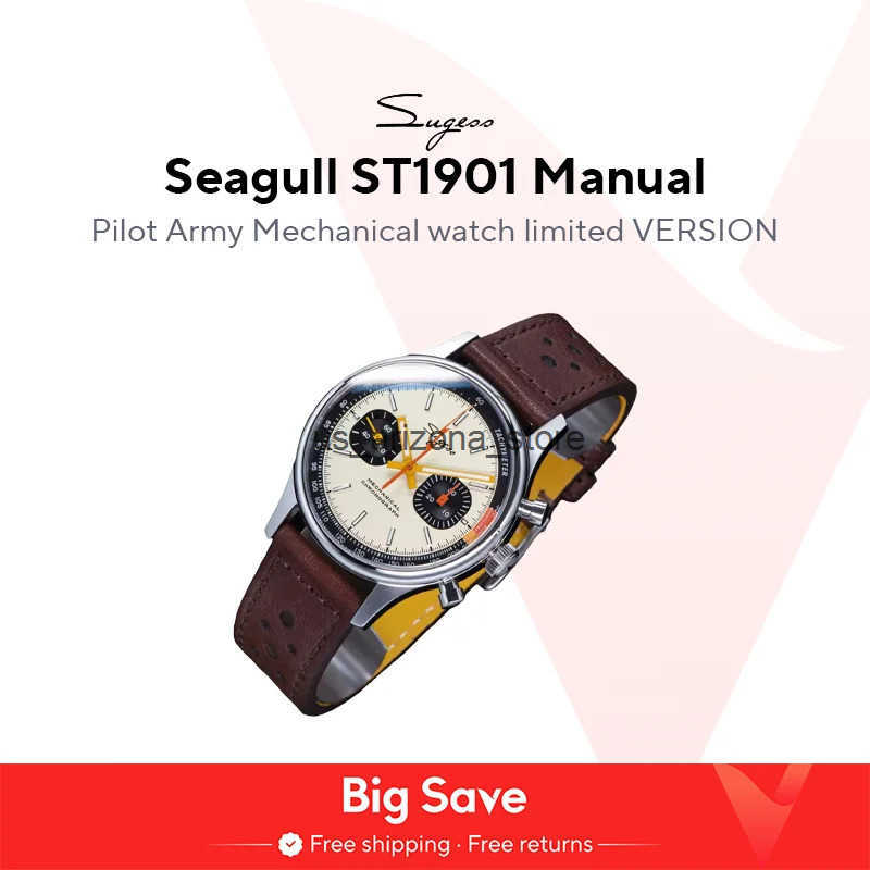Sugess of Men Chronograph Mechanical Watches Tianjin ST19 nneck ment Pilot Mens Sapphire Crystal Gift V2 Q250612