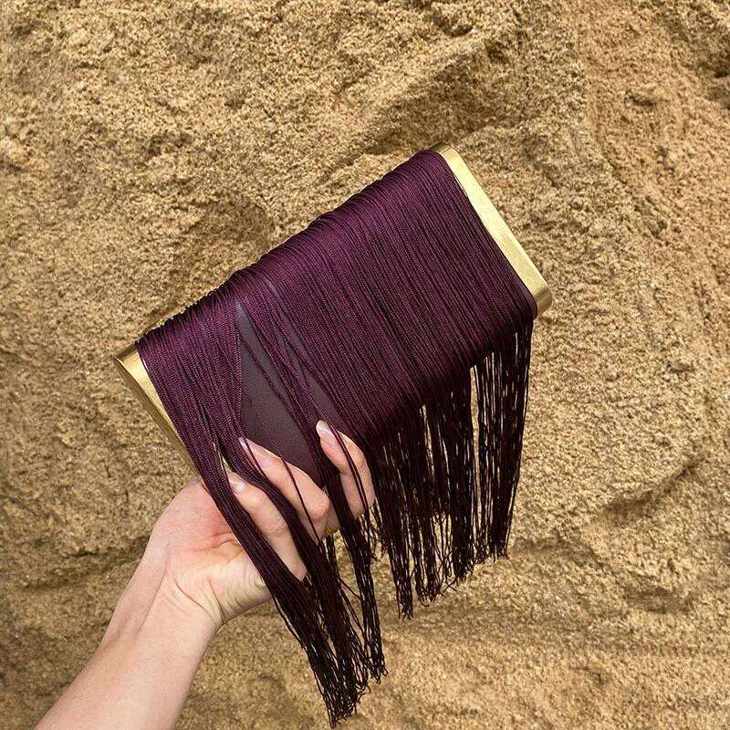 Women's Bags Designer Fashion Retro Long Tassel Box With Simple Design Small Square Clutch Crossbody Bag