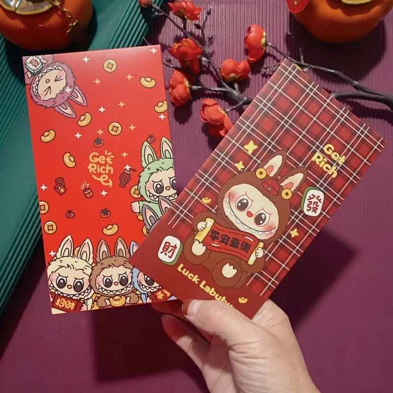 New 2025 Labubu Red Envelope Ins New Year Red Envelope Be Promoted Step By Step Bubu High Lift Wallet Paper Bag Gifts XJ250612