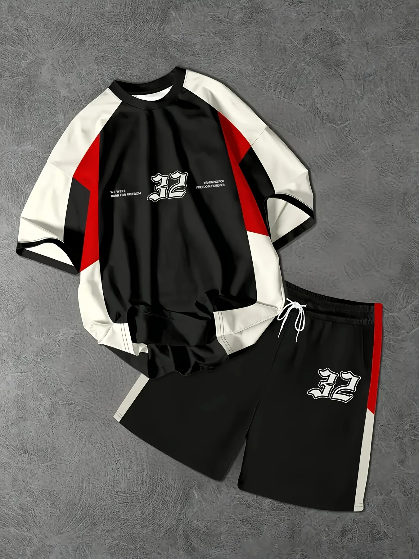 The summer mens suit a casual and sporty shortsleeved shirt with letter prints breathable quickdrying polyester 250612