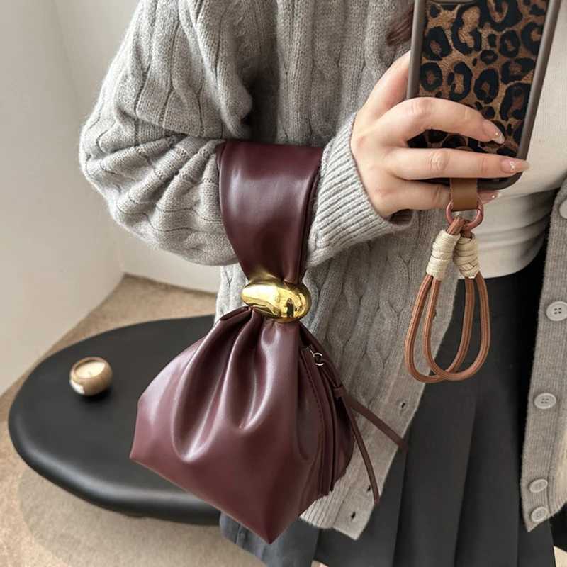 New Mini PU Leather Underarm Pleated Bag For Women Fashion Designer Female Shoulder Bag Handbags And Purses Z250618