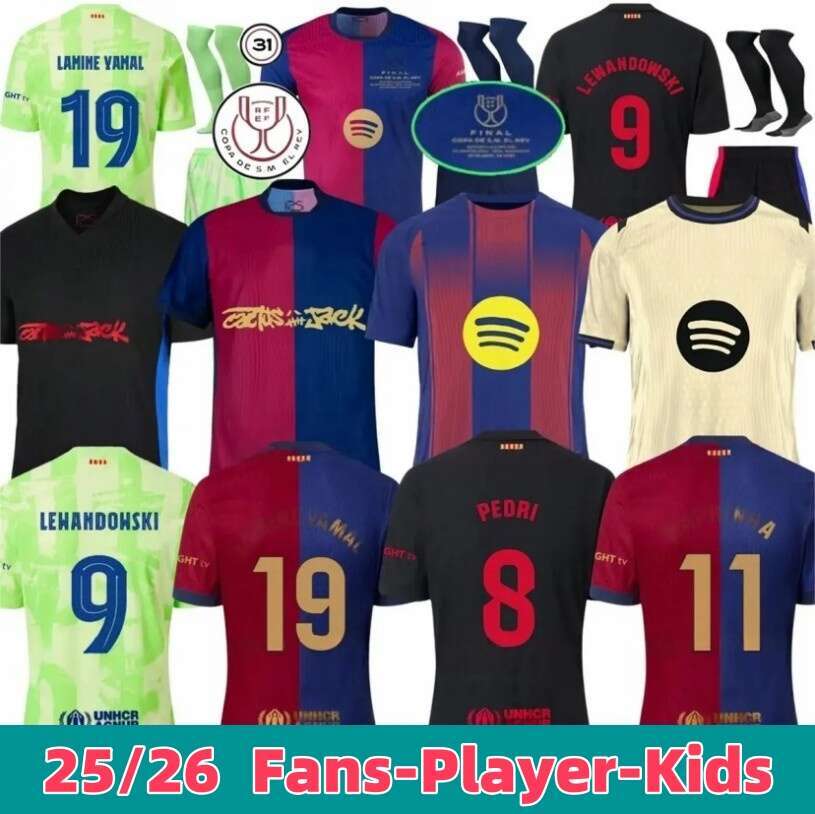 2024 2025 26 LAMINE YAMAL soccer jerseys LEWANDOWSKI FERRAN KOUNDE RAPHINHA PEDRI ANSU FATI GAVI ERIC CACTUS JACK camiseta de futbol football shirt men kids kits