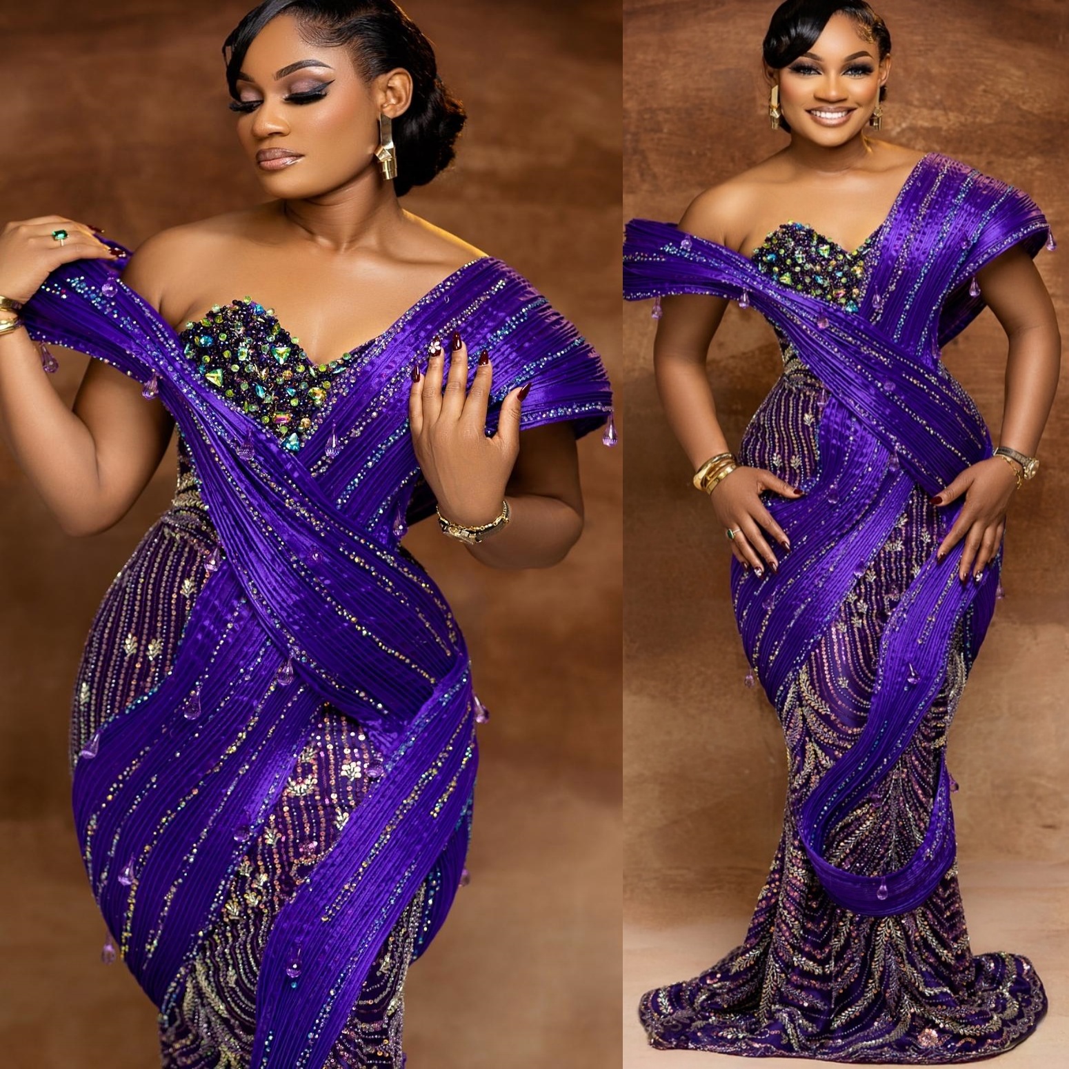 Royal Blue Mermaid Prom Dresses 2025 Beaded Crystals Sequined Sparkly Evening Formal Party Second Birthday Engagement Gowns Plus Size Dress For Specia