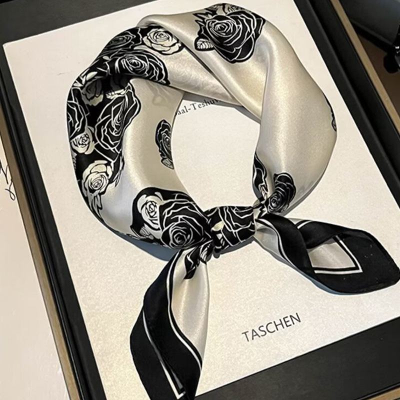 Trendsetting Women's Lijing Satin Scarves: Stylish 70cm x 70cm Silk Squares for Multiple Uses