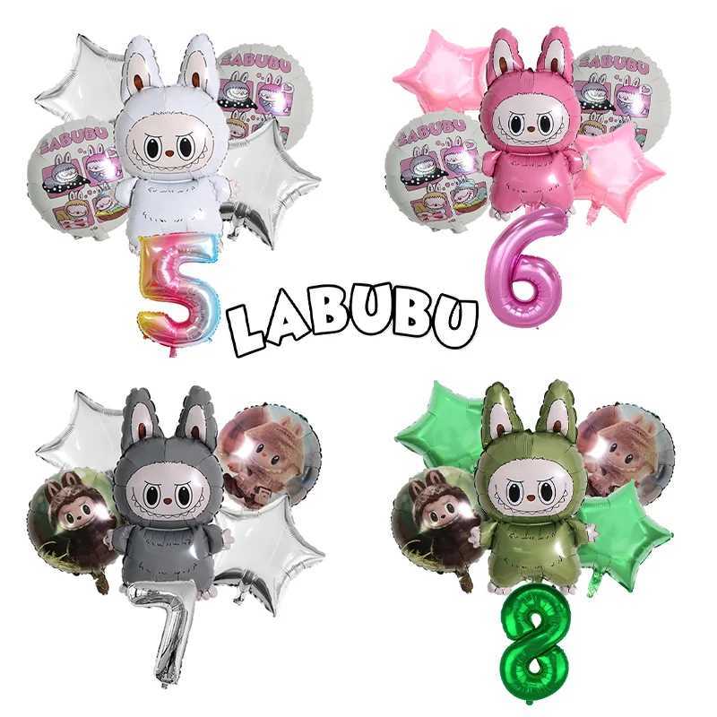 Labubu Baby Birthday Par Balloons Decorations Baby Shower Balloon Decoration Cute Balloons Character Peripherals GiftsXJ250612