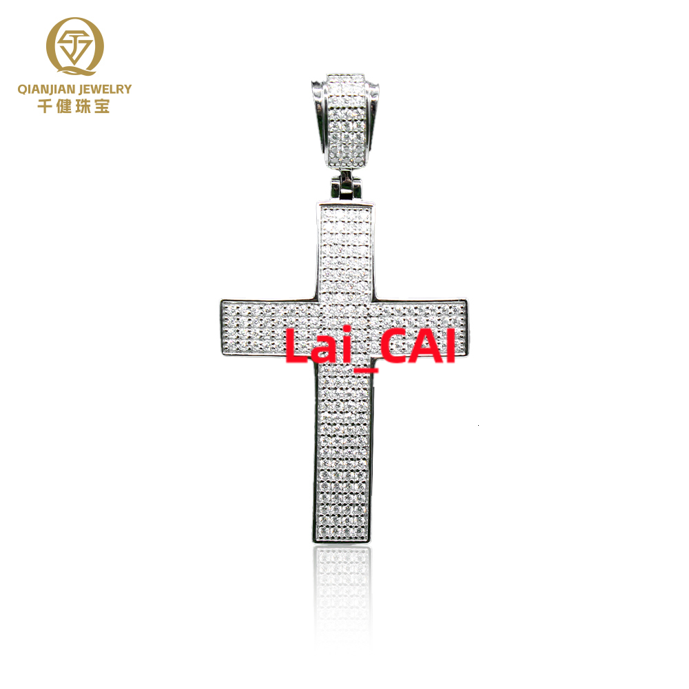 Fsat Delivery 925 Silver Iced Out Pendant Cross Moissanite Pendant Fashion Style Hip Hop Jewelry for Men/Women