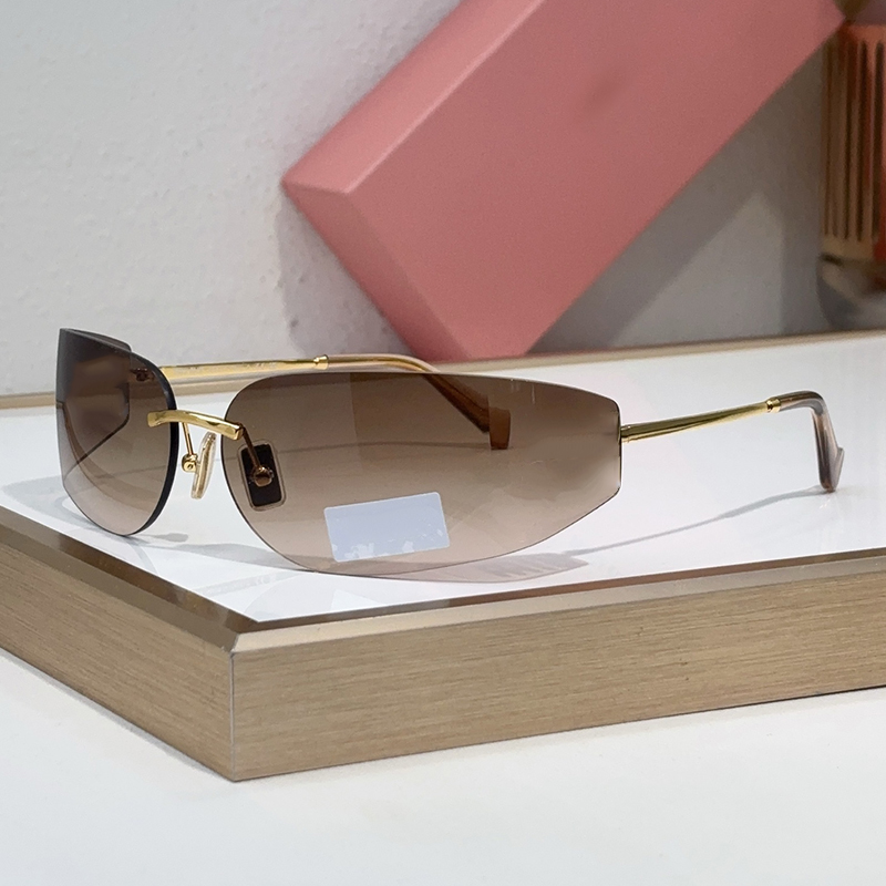 Designer sunglasses for women Aube metal sunglasses ultra light frame rimless curved lens trendy street shooting sunglasses luxury brand Sunglasses A51S