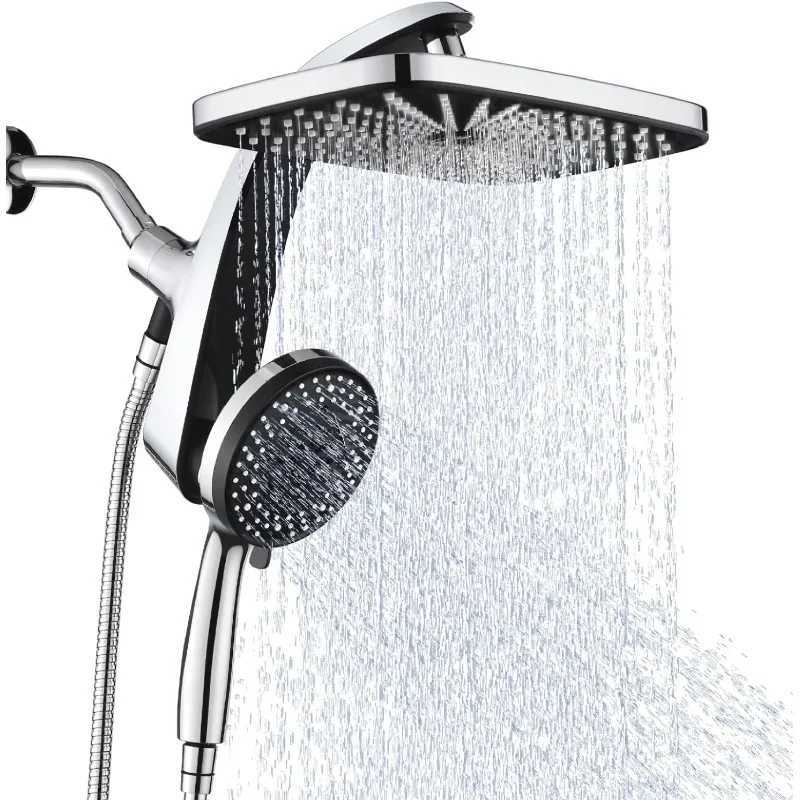 High Pressure Rain Shower Head Upgrade Shower Heads with Handheld Spray Combo with Fixed Showerhead X250612