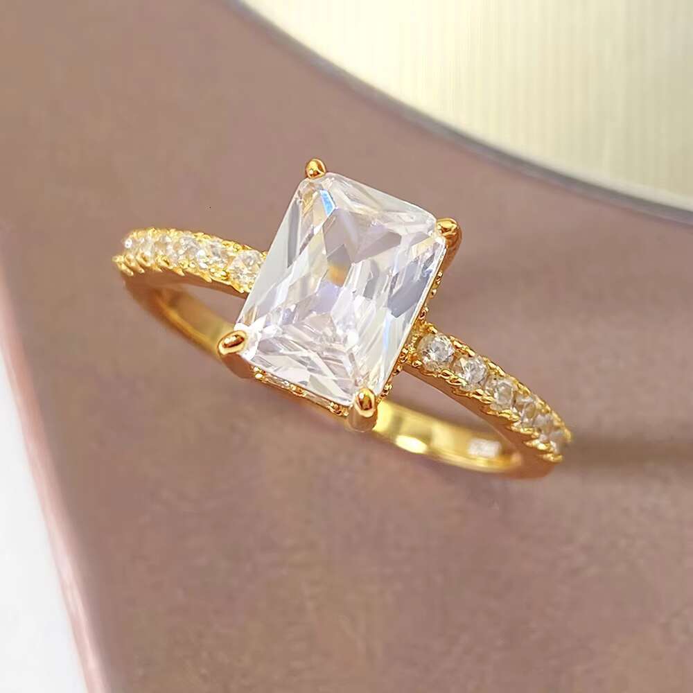 FOXI Jewelrys Luxury High Quality 5A CZ Baguette Ring Pure 925 Silver for Womens Wedding Engagement Classic Style for Parties