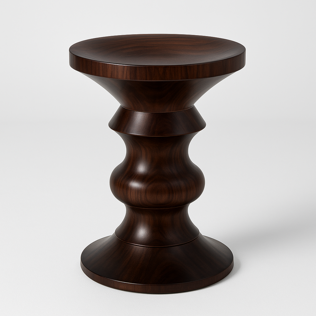 Modern Design Home Furniture Three Shape Soild Wood Walnut Stool