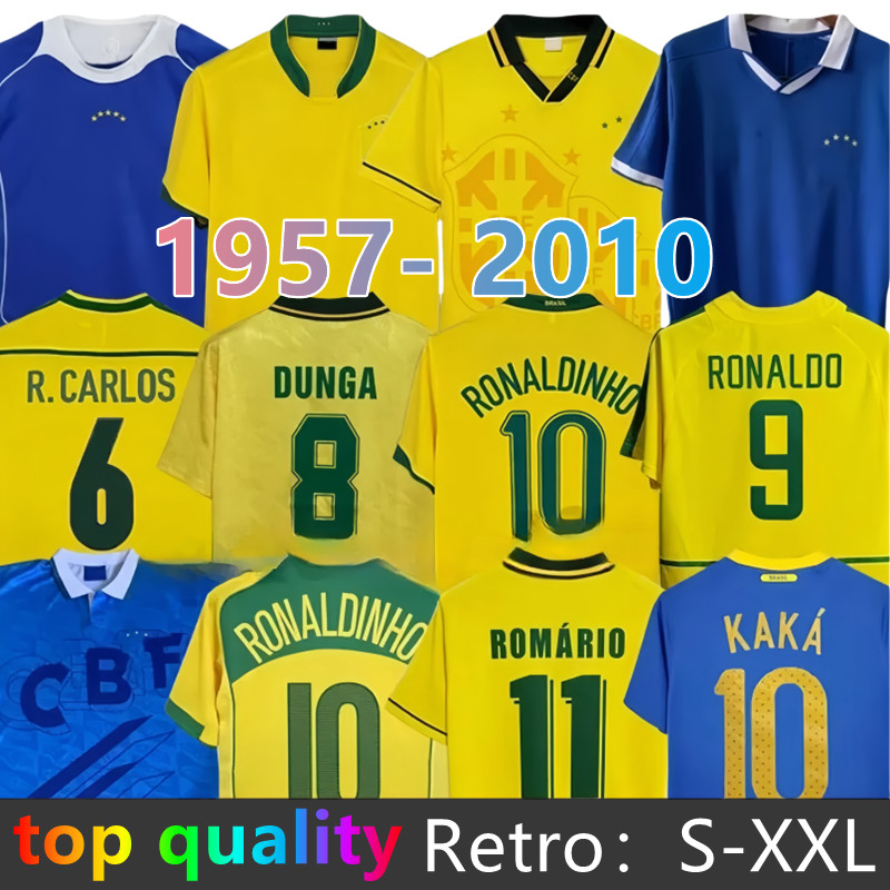 Brazil Soccer Jersey Retro Ronaldo Ronaldinho Kaka R. Carlos Camisa de Futebol BrasilES Football Shirt Rivaldo 1997 1998 2000 2002 2004 2006 98 0 02 04 06 18 19 21 kits