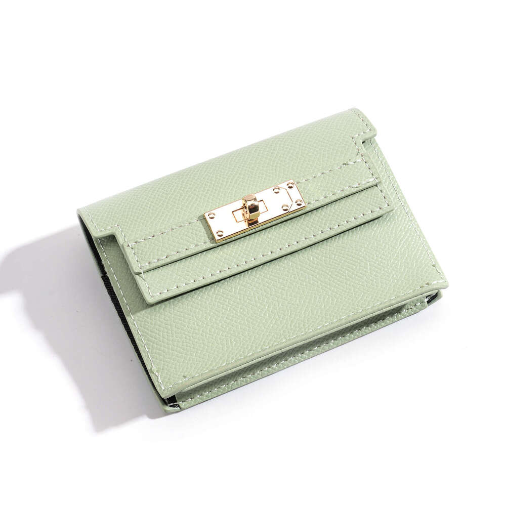 Women's Small Square Solid Color Simple PU High-end Card Holder Korean Style New Compact Large Capacity Multi-card Slot Wallet