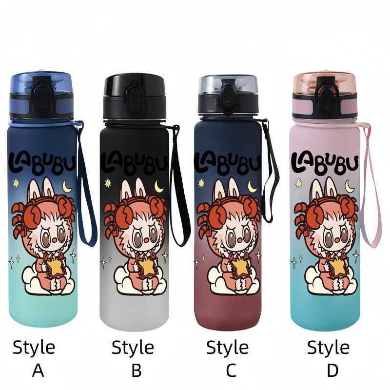 LABUBU 650ml Characters Portable Water Cup Large Capacity Sports Outdoor Plastic Leak-proof Water Bottle Childrens Gift XJ250612