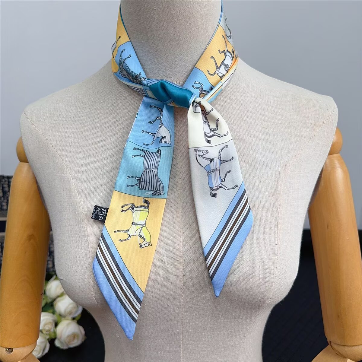 Silk Ribbon Scarf - Elegant 5x90cm Decoration for Handbags and Accessories