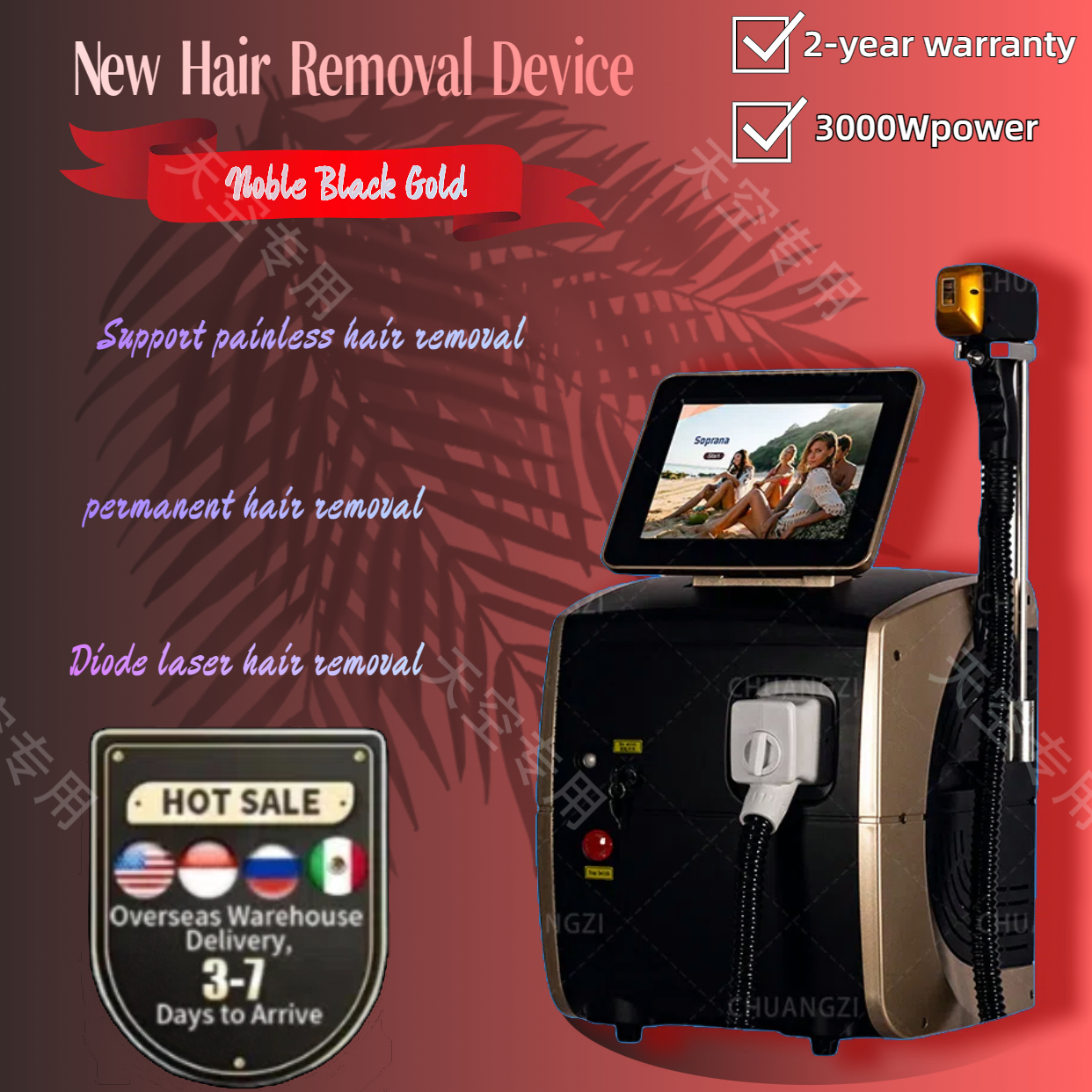2025 Best Permanent depilation machine remove hair laser 808nm diode laser hair removal machine 755 808 1064nm 3 wavelengths hair removal laser
