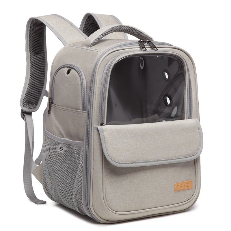 Khaki Canvas Backpack Outdoor Casual Travel Rucksack 20x26x42cm
