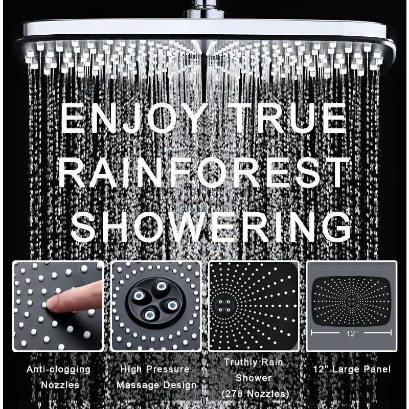 High Pressure Rain Shower Head Upgrade Shower Heads with Handheld Spray Combo with Fixed Showerhead X250612