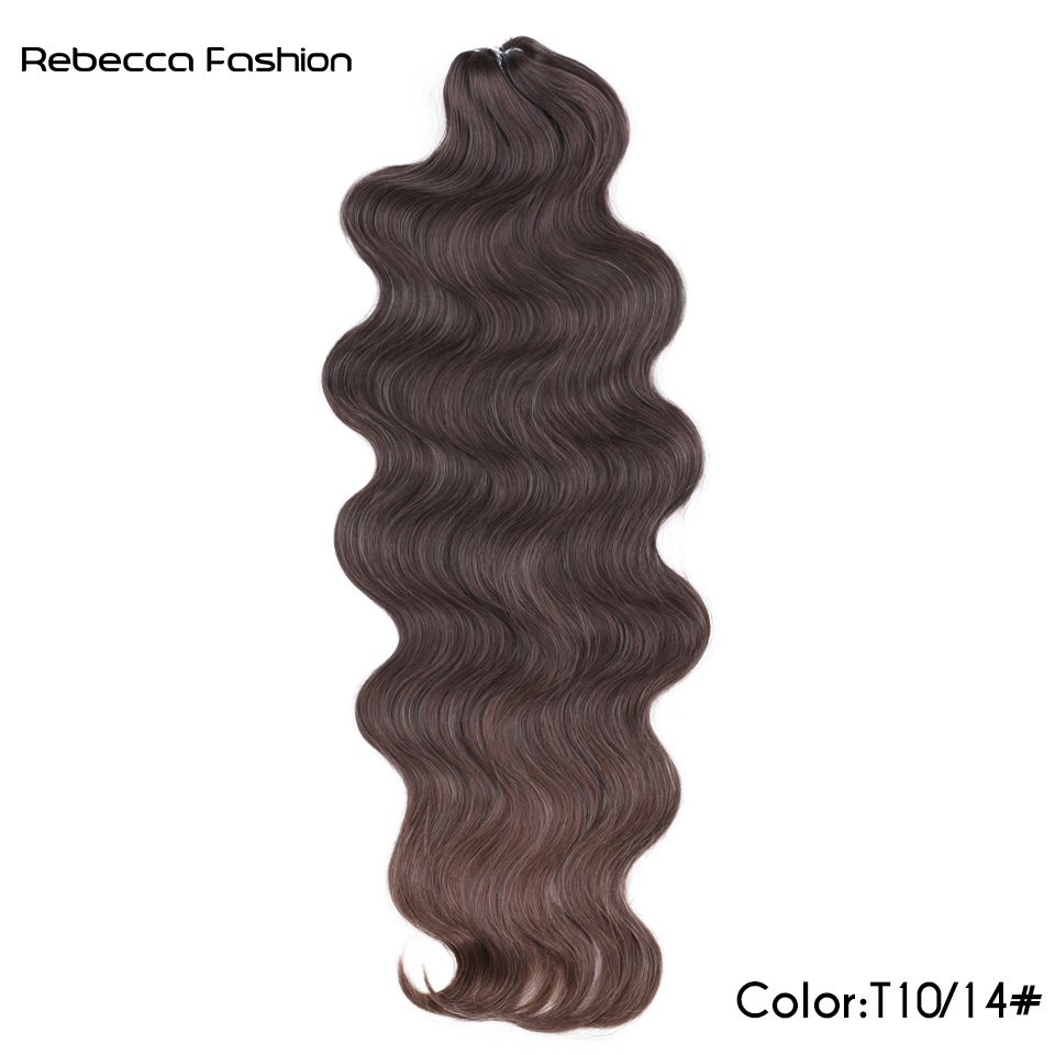 Rebecca Fashion Body Wave Crochet 24Inch Soft Long Synthetic Goddess Braids Natural Wavy Ombre Blonde Hair Extensions