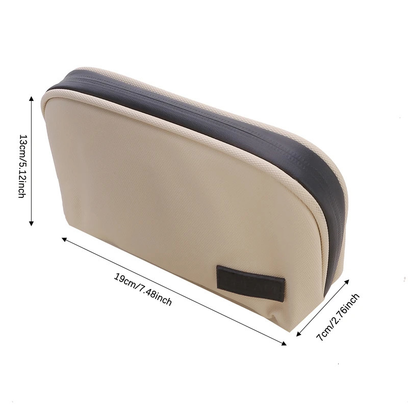 PU Leather Digital Storage Bag Cosmetic Case Large Capacity Waterproof Storage Bag For Mobile Phone Data Cable Solid Color 250606