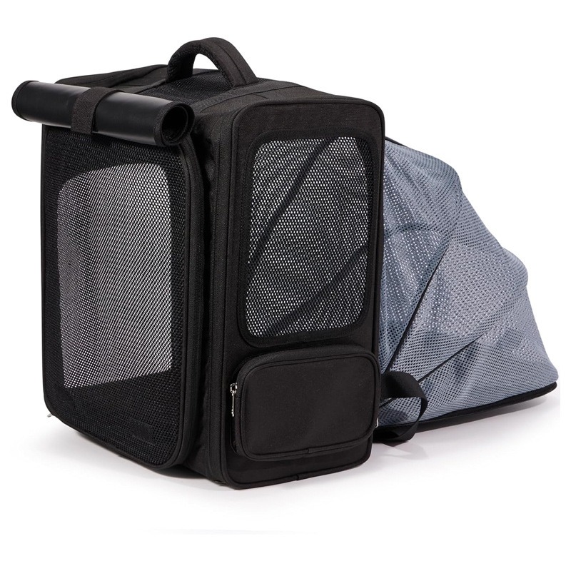 Nylon Lightweight Travel Backpack Versatile Shoulder Bag 16.9 x 9 x 13.7 inches - Black & White