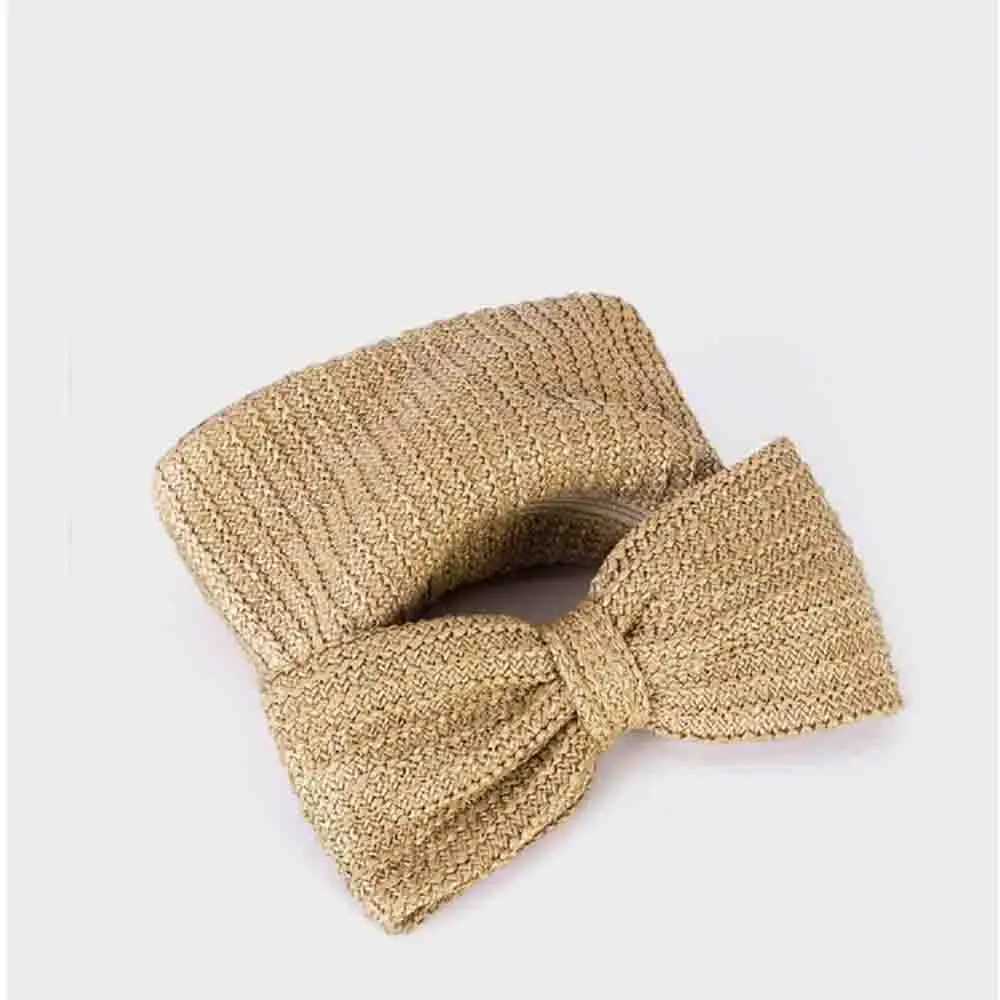 Women Straw Woven Handbags Purse Niche Design Bow Handle Clutch Bag Party Banquet Wrist Bag Vacation Beach Totes Bag Z250618