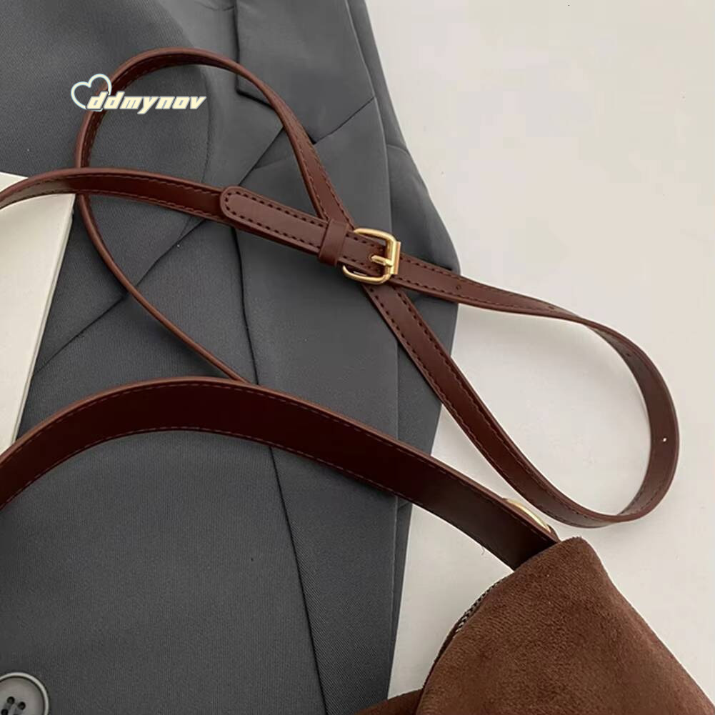 Fashion Autumn Winter Big Boston Tote Soft Matte Suede Cow Leather Women's Handbag Shoulder Crossbody Bag For Women Grey Brown ddmynov
