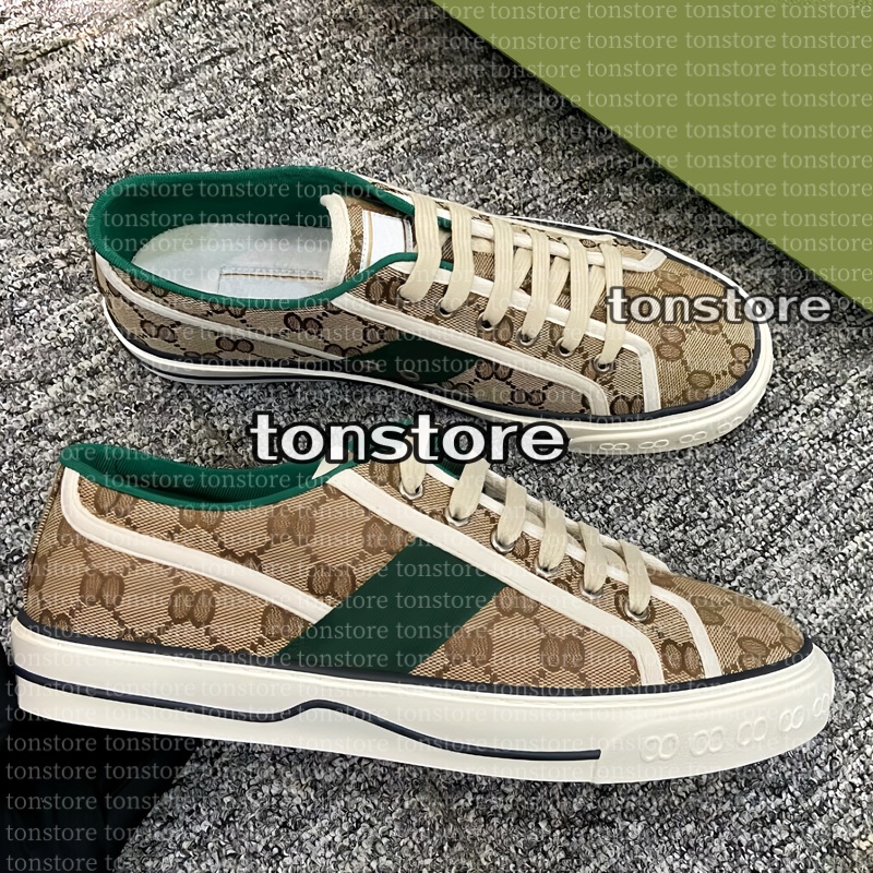 Designer Shoes Tennis Designers Sneakers Canvas Luxury Brand Beige Washed Jacquard Womens Shoe Rubber Sole Embroidered Retro Casual Sports Shoes Size 35-45