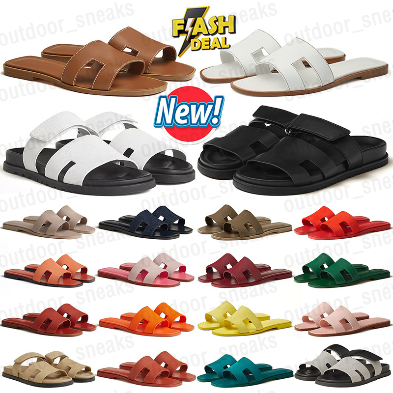 womens designer slippers flat slides summer beach sandals women slide white black brown leather h sandals