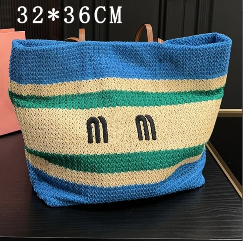 Designer Rainbow Tote Bag Crochet Crossbody Weave Hobo Beach Summer School Handbag Shoulder Travel Handbags