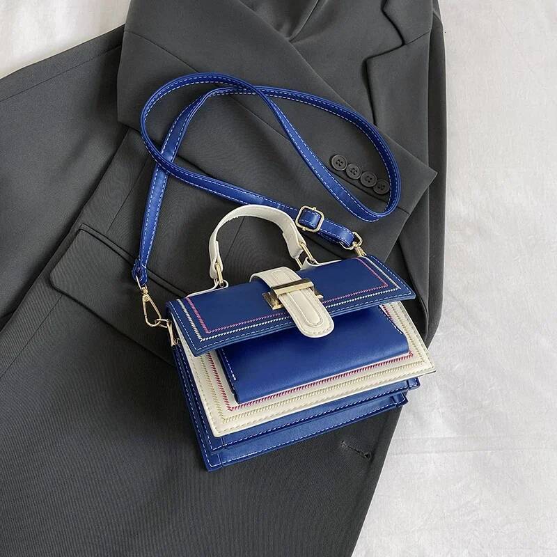 Free Shipping 2025 New Designer Bag Contrasting Color Pu Leather Women's Handbag Exquisite And Practical Wallet Top-quality Shoulder Bag