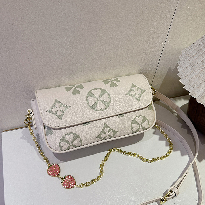 Designer bags, retro printed chain underarm bags, 2025 new versatile small square bags, high-quality single-shoulder crossbody women's bags, free