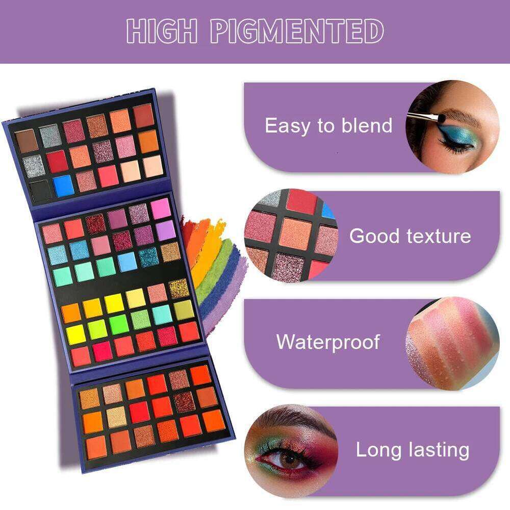 72 Colors Glitter Eyeshadow Palette Matte Waterproof Long Lasting Pressed Powder Cosmetics Kit Fashion Women Eye MakeUp Pallet free shipping