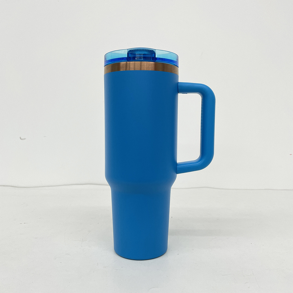 Leak proof removable flip straw 40oz copper plated tumbler double walled stainless steel vacuum insulated mug with straw for laser engrave