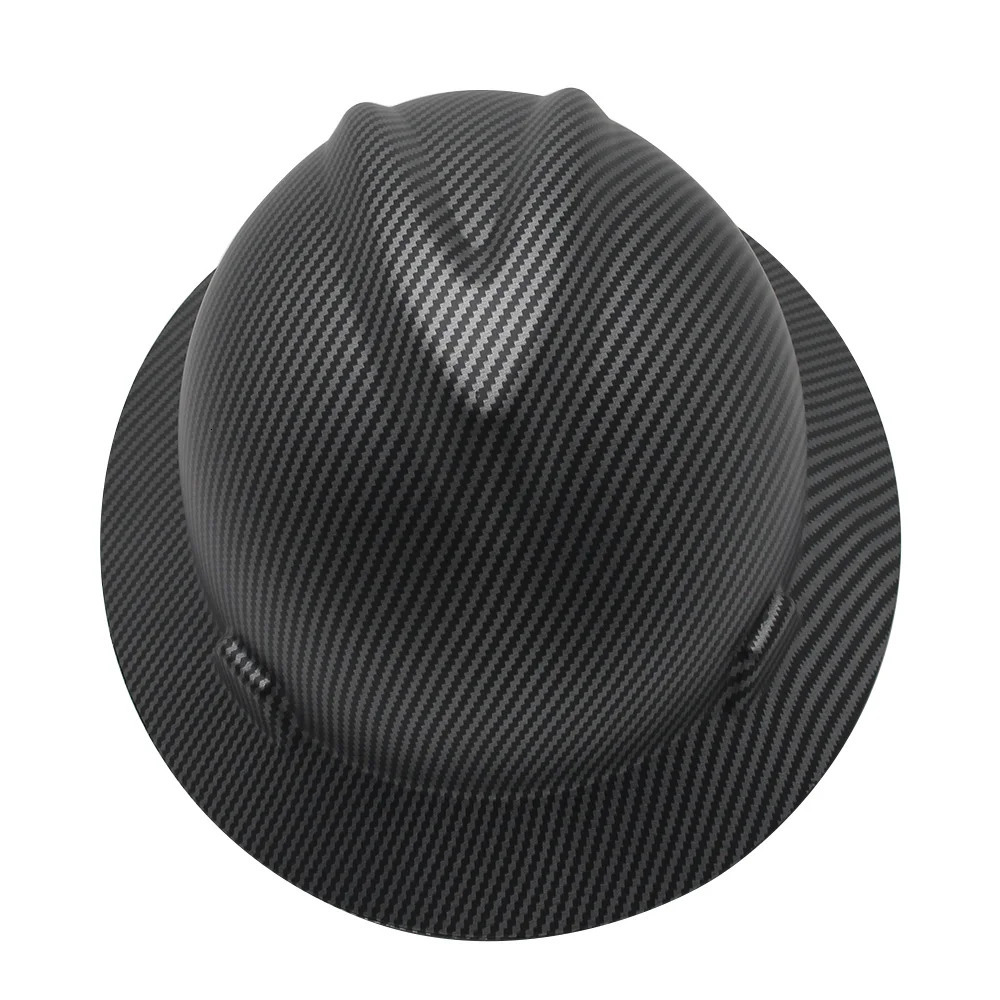 Safety Helmet Full Brim Hard Hat Carbon Fiber Construction Work Cap Lightweight High Strength Railway ABS Protective Hard Hat 250612