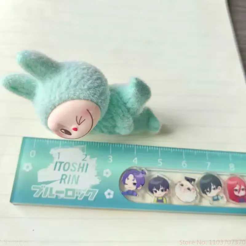 12pcs New Yoga Labubu Blind Box Series Mini Flocking Labubu Doll Action Figure DIY Pendant Accessories Decor Kawaii Toy Gift X250612