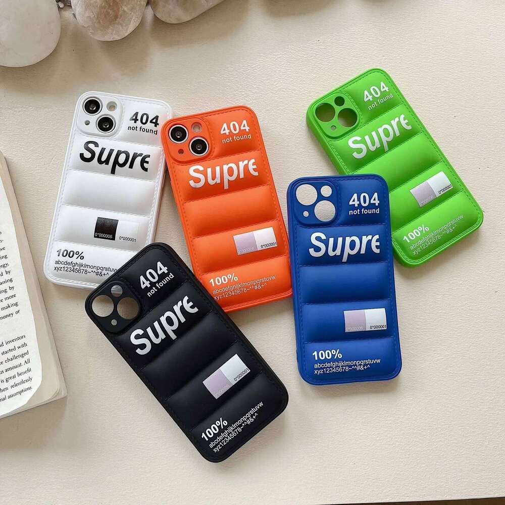Fashion Down Jacket Phone Case for iPhone 15 14 13 12 11 16 Pro Max XS XR 7 8 Plus Shockproof Puffer Soft Silicone Cover