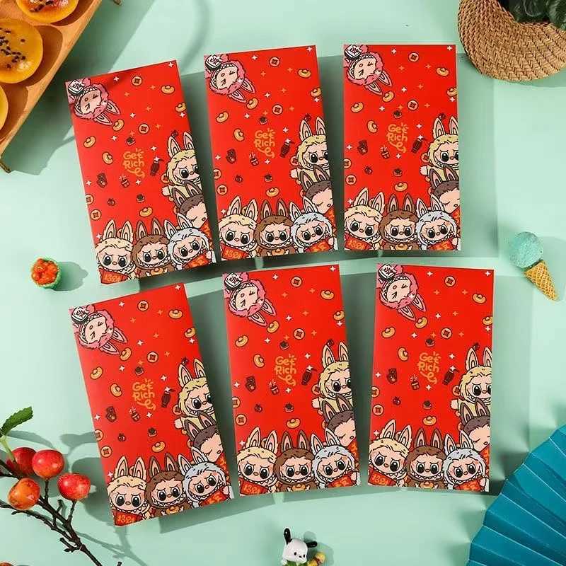 New 2025 Labubu Red Envelope Ins New Year Red Envelope Be Promoted Step By Step Bubu High Lift Wallet Paper Bag Gifts XJ250612