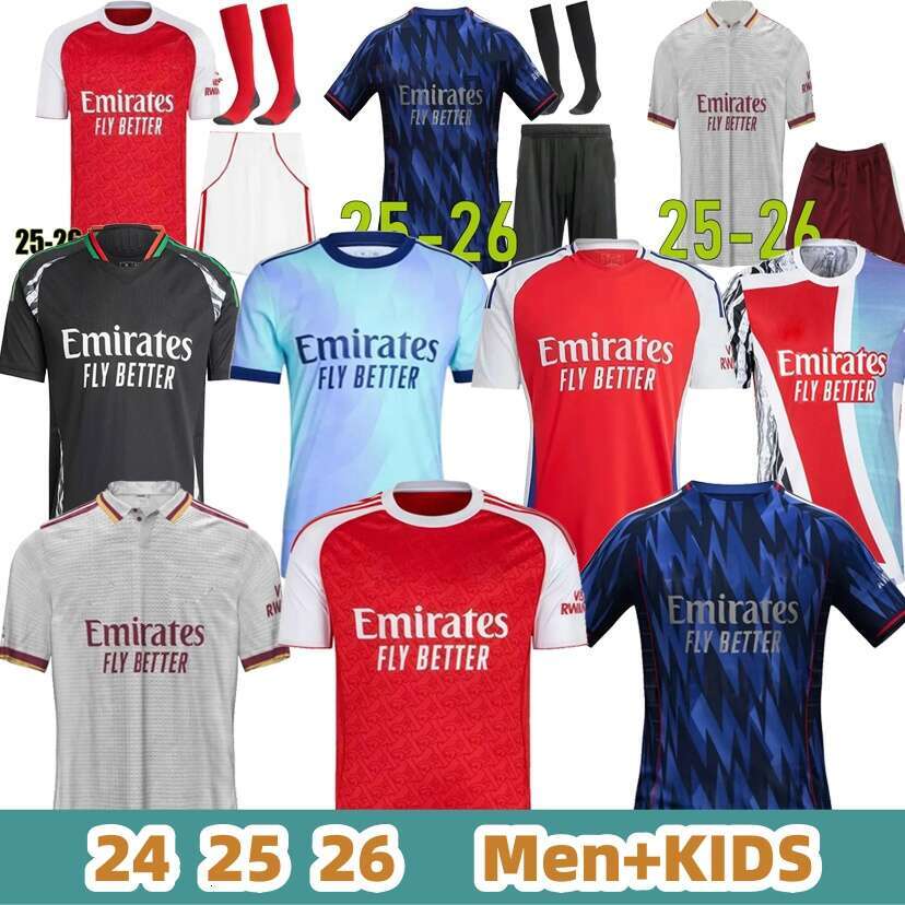 2025 2026 arsenalfootball LEWIS SKELLY STERLING RICE HAVERTZ SAKA MARTINELLI football shirt soccer jerseys 2026 kits SALIBA G.JESUS ODEGAARD Men Kids kit set tops