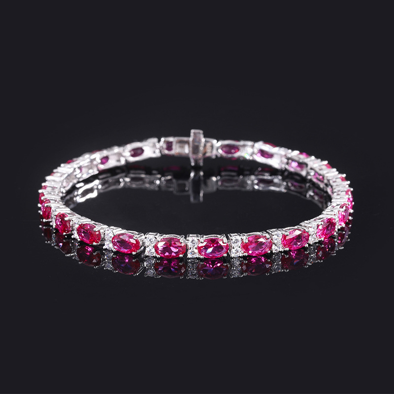 Chic S925 Solid Sterling Silver Ladies' Bracelet With Resin Diamonds - Versatile Piece Suitable For Formal Events