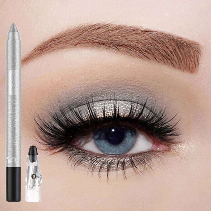Metallic Blue Pearlescent Eyeshadow Pencil Stick Lasting Waterproof Smoky Glitter Grey White ple Eye Shadow Highlighter Pen free shipping