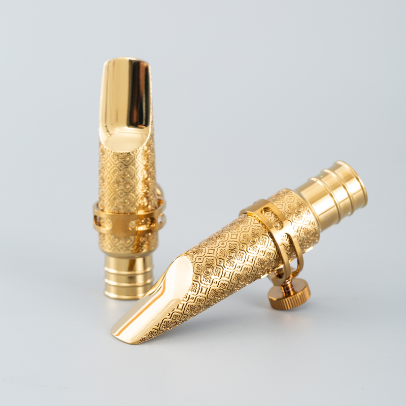 Gold Carved Alto Saxophone Head Professional Performance Grade Metal Head Accessories Transparent Tone