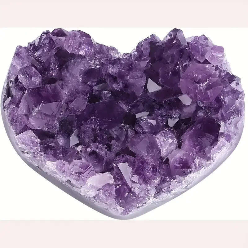 Natural Heart Set Box Amethyst Heart-Shaped Colorful Crystal Cluster Block Home Decoration Demagnetization Ornament